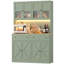 Garde-manger 71 po avec station de charge, lumière DEL et tablette à micro-ondes, armoire de rangement en bois-420424052