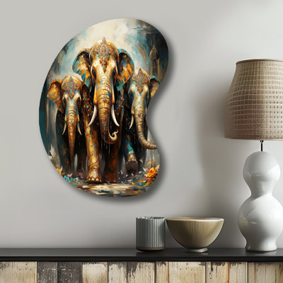 Tomika - Asian Art Boom Shape Assymterical Metal Wall Sculpture