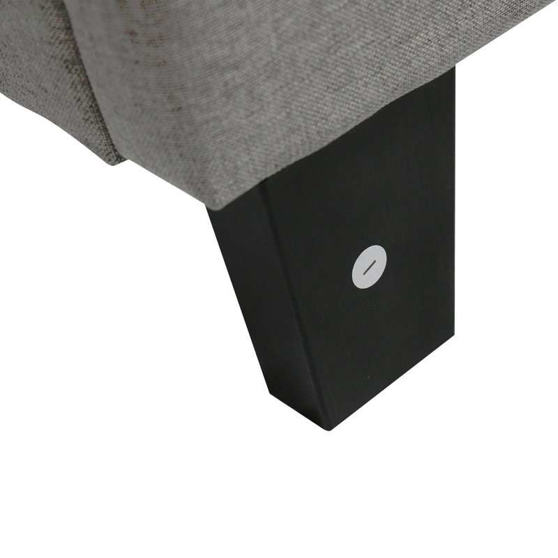 Très grande base de lit tapissier avec tête de lit en tissu capitonné, pas de sommier tapissier, support à lattes de bois, assemblage facile