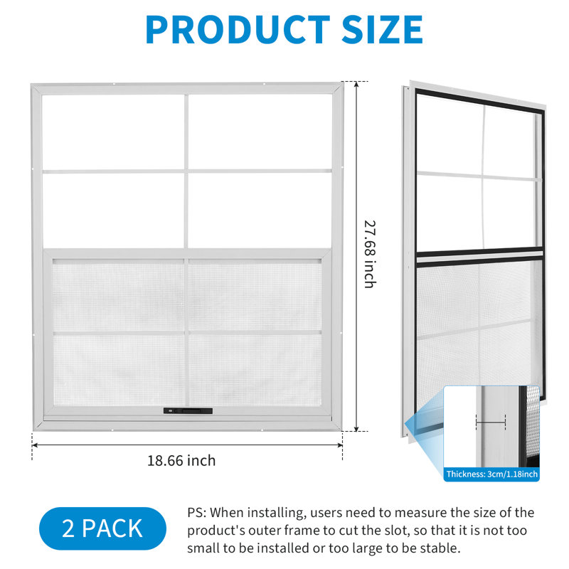 Fenêtres 18 po x 27 po pour abri avec verre trempé - fenêtres à panneau fixe en aluminium blanc ultra épais pour remise, poulailler, store de chasse, grange, maisonnette et maison