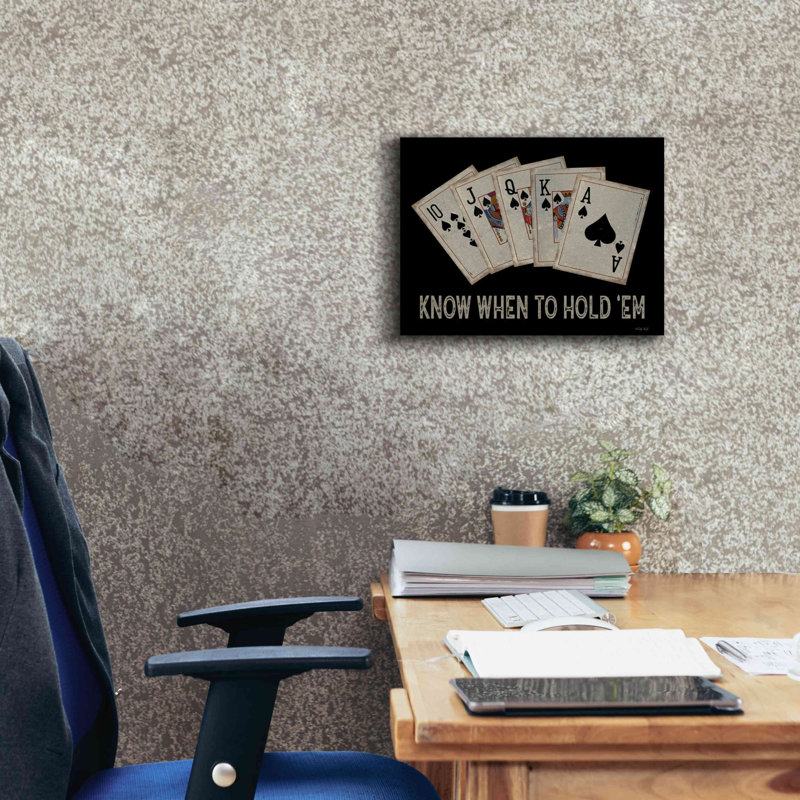 «Know When to Hold 'em» par Cindy Jacobs, estampe numérique sur toile, H 12 po x l 16 po x P 0,75 po