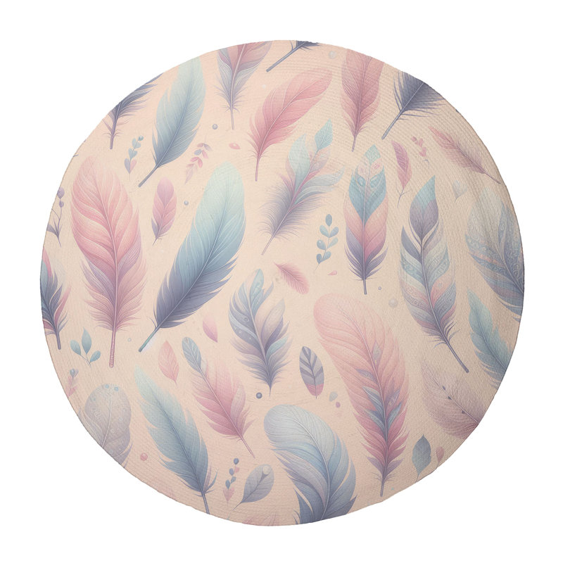 Feather Breeze Braided Rug, Rond 5 pi