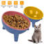 Gamelle surélevée et inclinée pour chats et petits chiens, avec système anti-refoulement pour nourriture et eau.-134655759