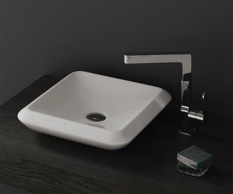 CeraStyle by Nameeks More 16.34 " Ceramic Square Bathroom Sink and Overflow Hole