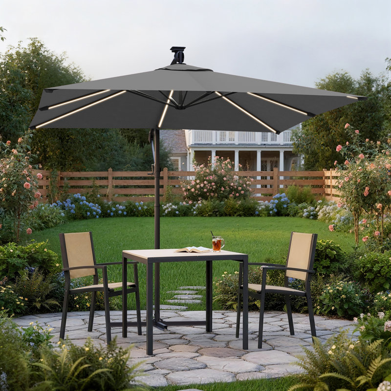 Parasol en porte-à-faux 98,25 po Duyne, gris