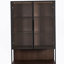Vitrine lumineuse avec porte en verre trempé et cadre en métal, style minimaliste moderne pour le salon, le bureau et le bureau