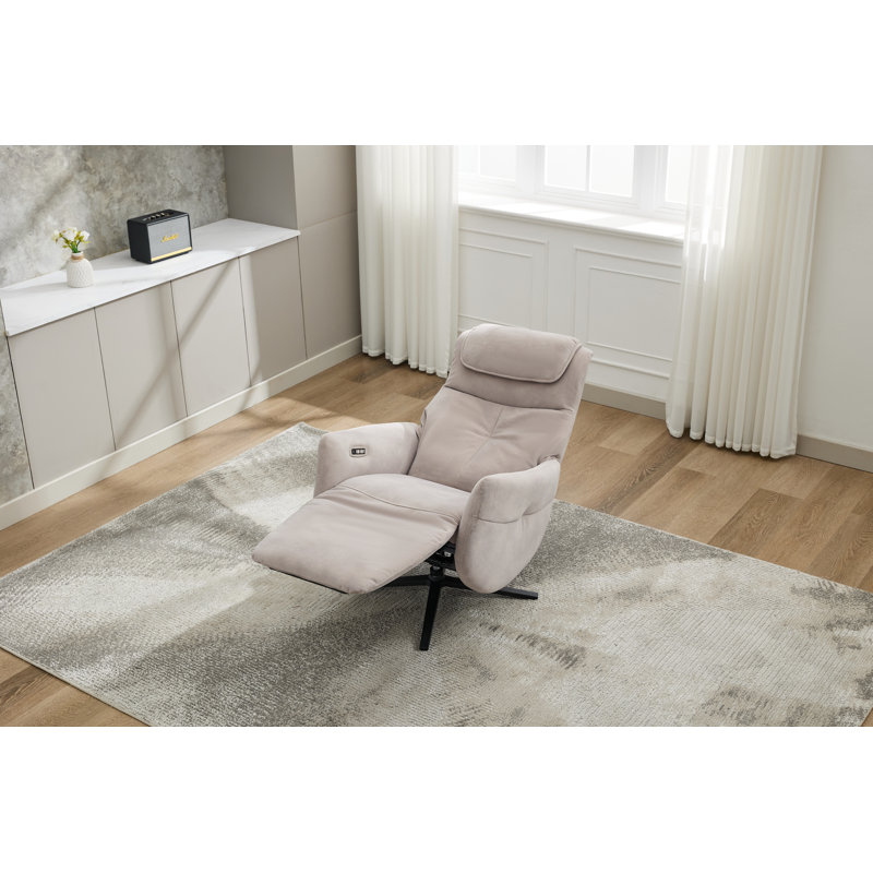 Rowden Electric Swivel Reclining Massage Chair , Oyster
