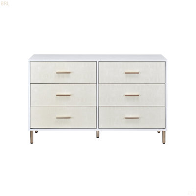 Commode blanche, champagne et or Myles