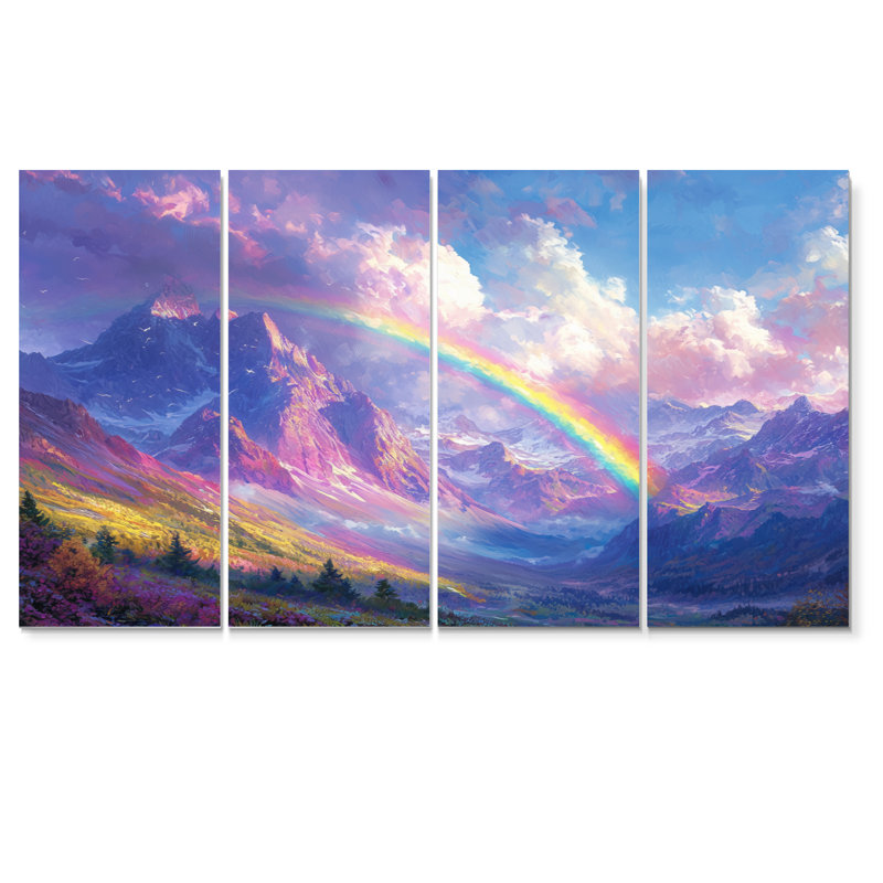 Supai - arc-en-ciel - Art mural traditionnel, H 28 po x l 48 po, 4