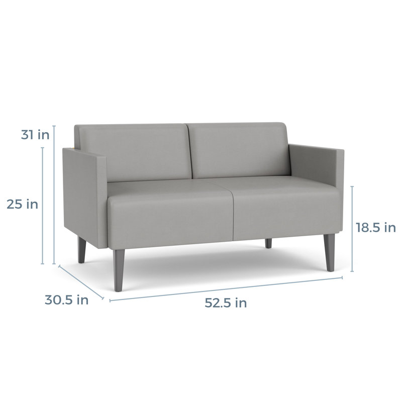 Causeuse de réception Luxe Lounge, Acier gris anthracite, Noir Modena