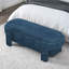 Banc de rangement recouvert de lin de style contemporain 2 places revêtu de lin bleu profond 51,5 po