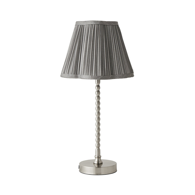Cifuentes Metal Table Lamp, Silver, No, Grey
