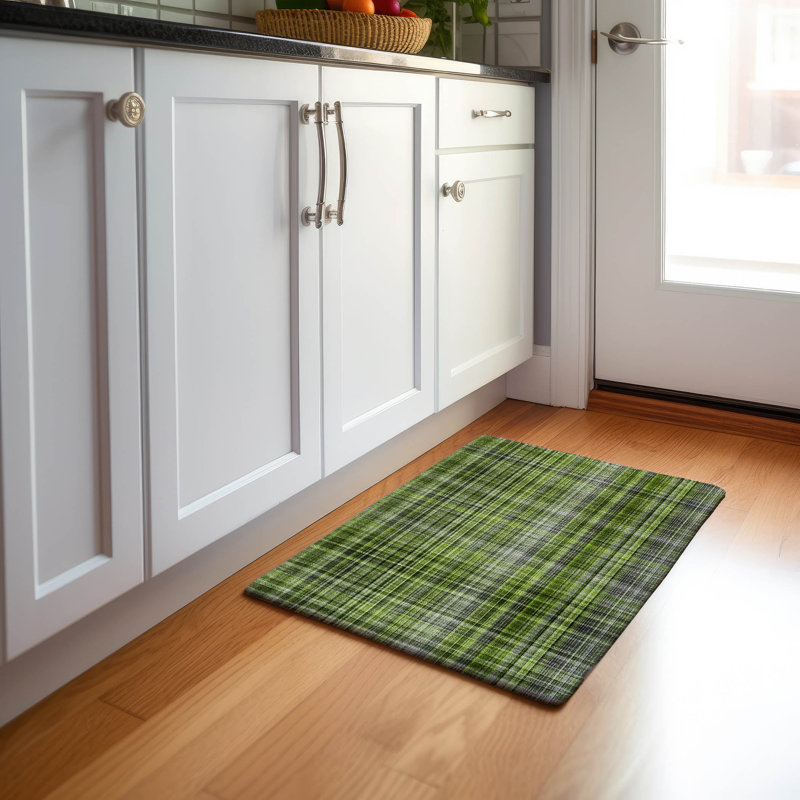 Premium Machine Washable Cerrito AMF541 Green Rug, Rectangle 1'8" x 2'6"