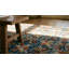 Antique Allover Floral Wool & Cotton Hooked - Loop Pile Blue 1890s Rug