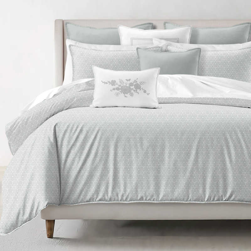 Perry Reversible Cotton Duvet Cover Set, Cal.King Duvet Cover + 2 King Shams