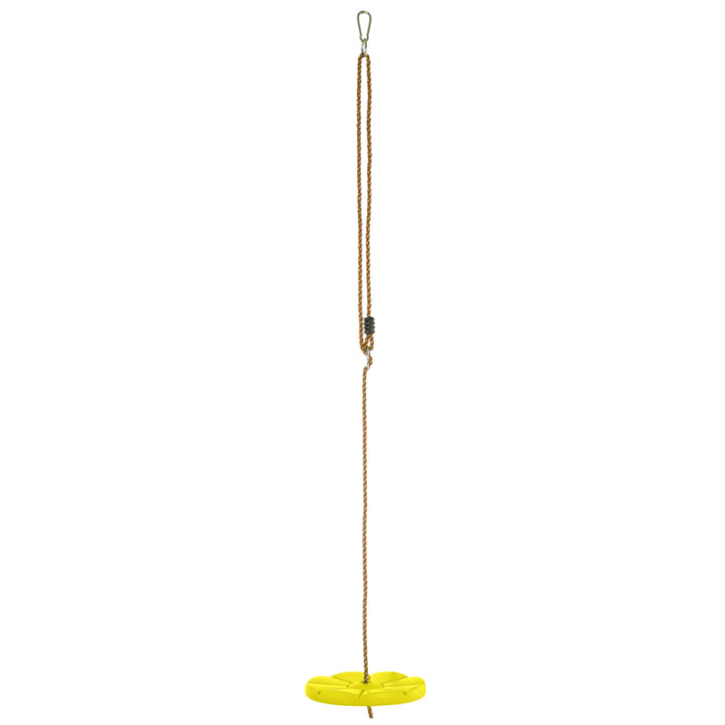 Machrus Swingan Cool Disc Swing With Adjustable Rope - Fully Assembled, Yellow