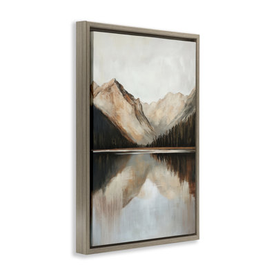 Cadre flottant Rustic Mountain Reflecting Lake, design par Petal Prints Design