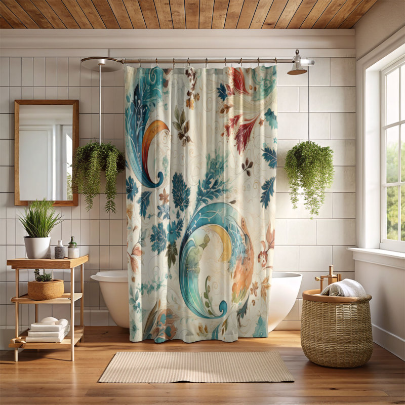Rideau de douche Timeless Paisley - Premium, H 74 po x l 71 po