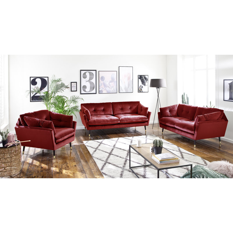 Hyannis 3 - Piece Living Room Set, Red