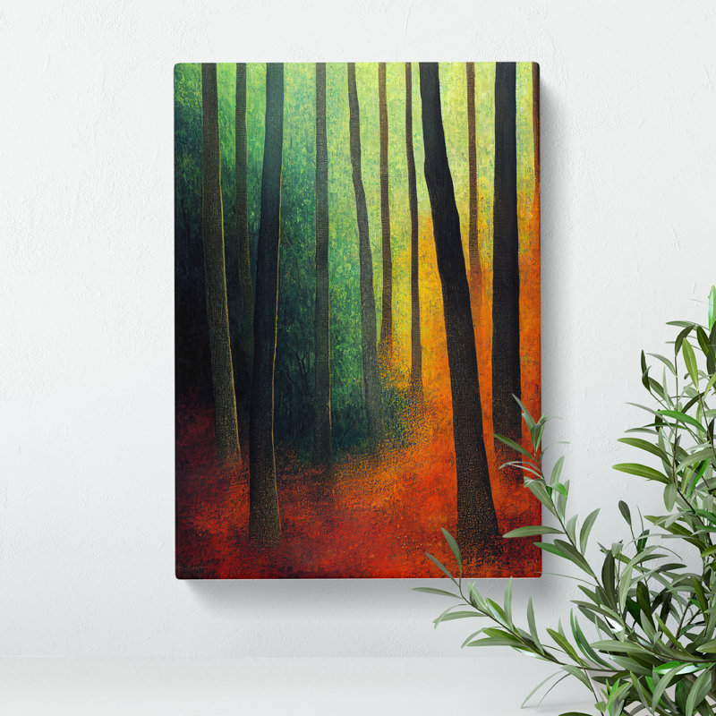 Colourful Forest No.1 - Wall Art, Wrapped Canvas, 50cm H x 35cm W x 3cm D, No Matte