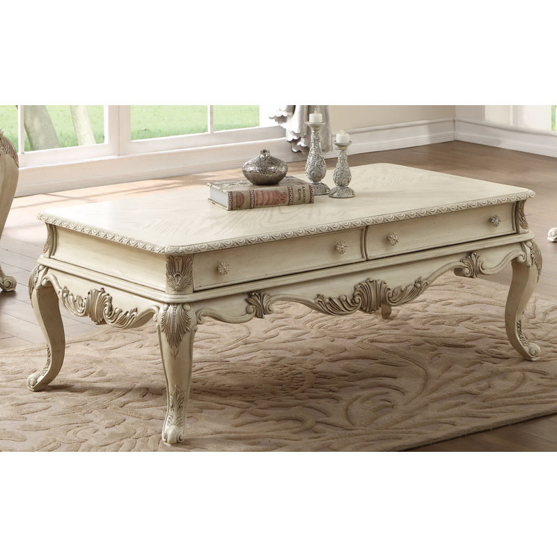 Table basse Renardo, Blanc antique