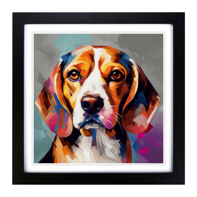 Beagle Gestural Art - Framed Print