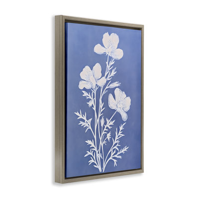 Toile flottante encadrée Cerulean Blue Blooms par Petals Prints Design
