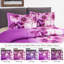 Purple Trendy Printed Bedspread Floral Design Quilted with Pillow Shams-113665262