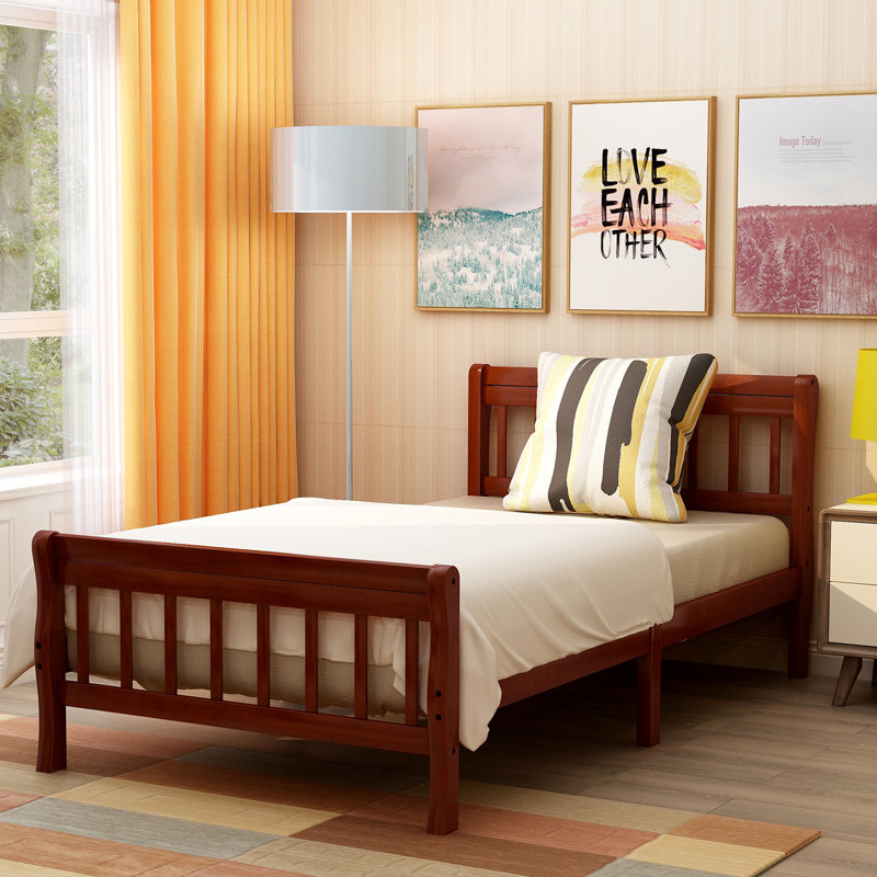 Wadsworth Twin Solid Wood Standard Bed, Oak