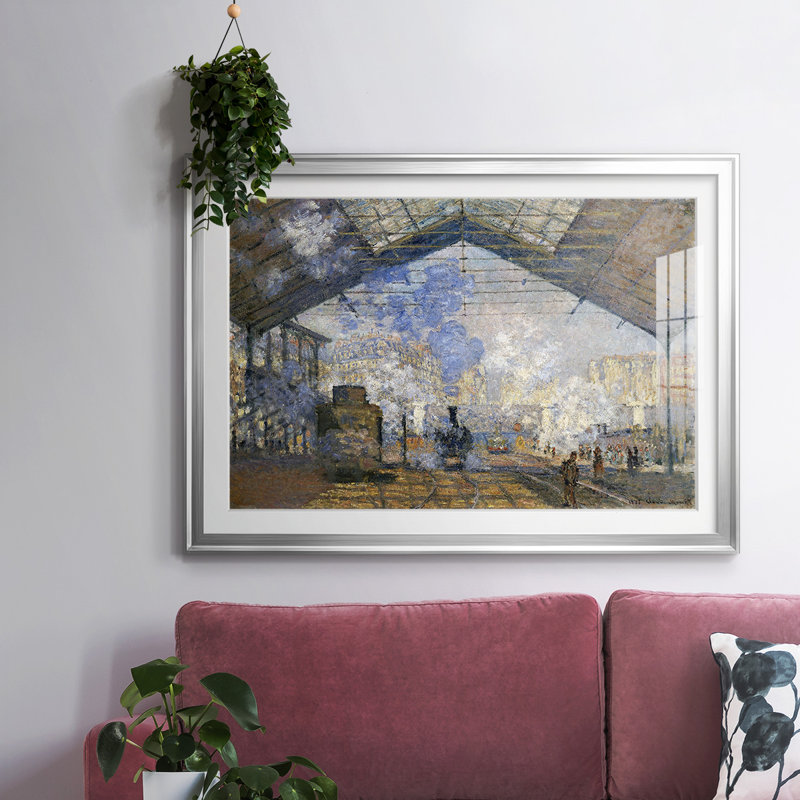 Monet, impression encadrée sur papier par Claude Monet, H 30 po x l 44 po x P 1,5 po, Argent