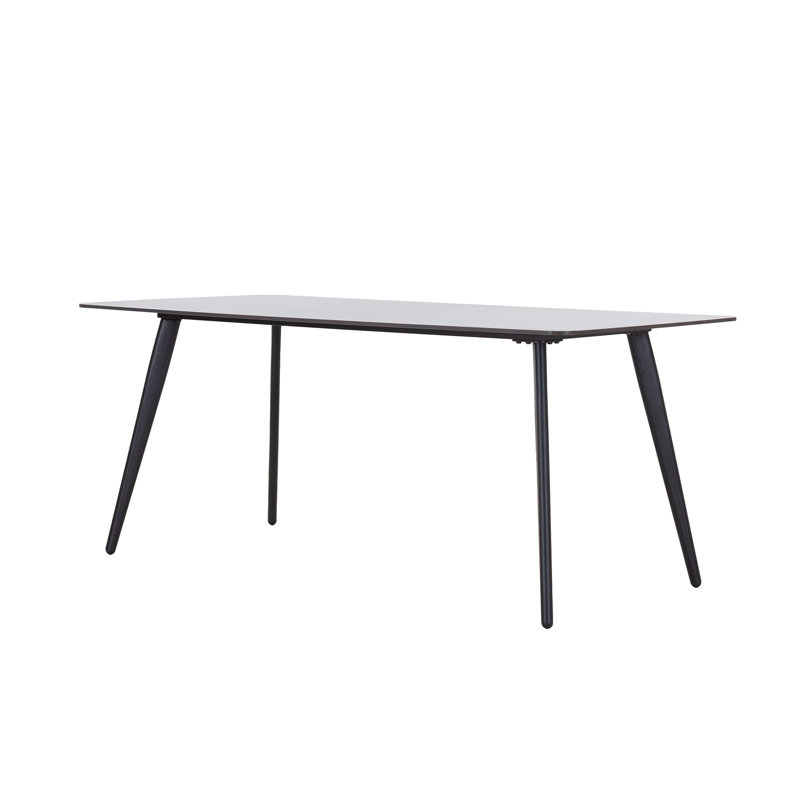 Quevon Ceramic Tile Rectangular Dining Table,dinning table,dining room table, 35.1" W x 70" L, Black