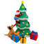 Arbre de Noël avec un père Noël gonflable