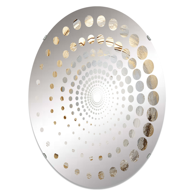 Miroir décoratif Vortex III doré et blanc Soft Wave - MIR109529-Ovale, L 24 po x H 36 po