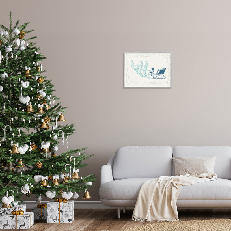 Hippocampe, traîneau nautique, Père Noël - 289, H 16 po x l 20 po x P 1,5 po, Estampe numérique Farmhouse