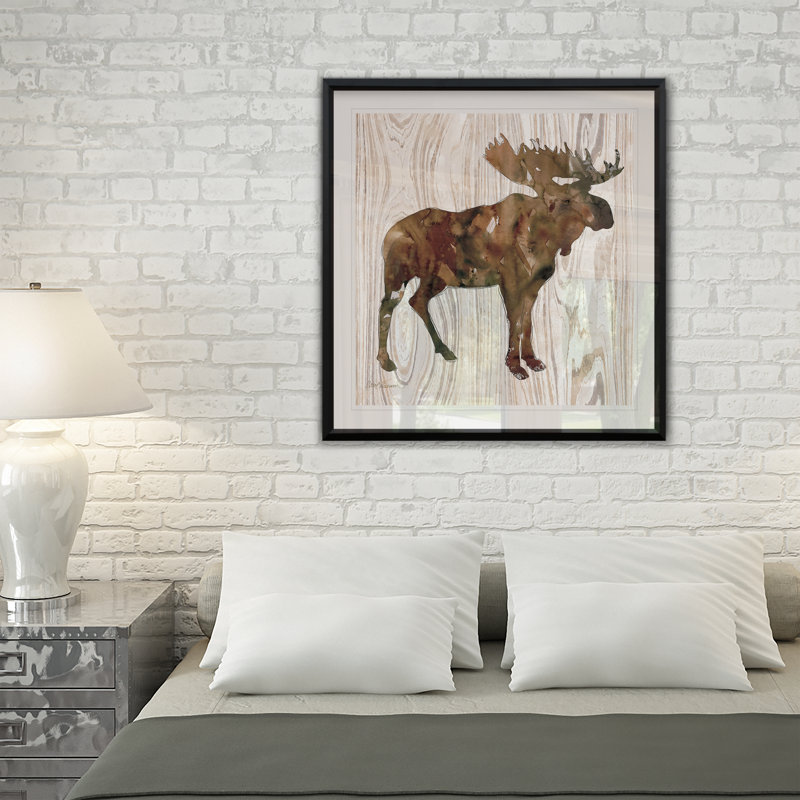 Pine Forest Moose - reproduction de cadre photo, H 30,5 po x l 30,5 po x P 1,5 po