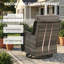 Ensemble de meubles de patio 5 pièces, meubles d'extérieur en osier avec chaises pivotantes et repose-pieds, ensembles de conversation modernes en rotin pour jardin, terrasse, porche, balcons, pelouses-216079193-216079174
