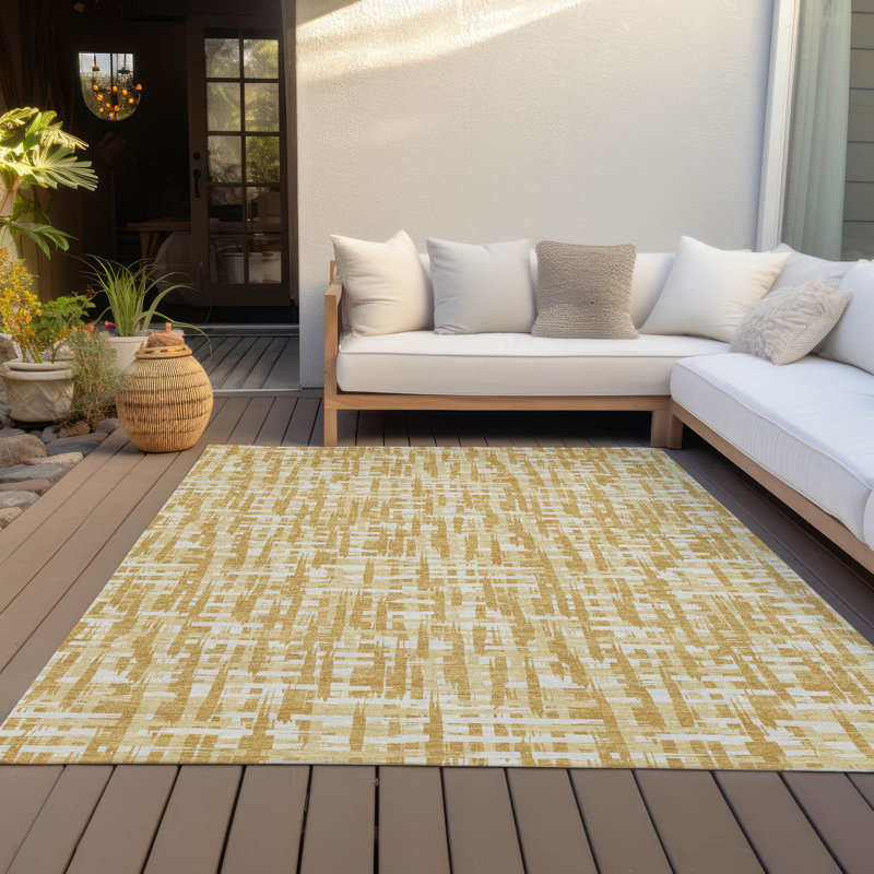 Tapis intérieur / extérieur lavable à la machine Chayden ACN1059, Rectangle 10 pi x 14 pi