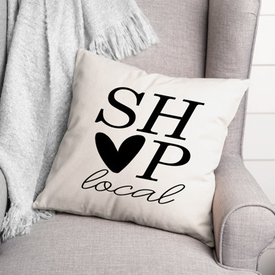 Shop Local Throw Pillow