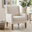 Leston Wide Upholstered Fabric Accent Armchair with Solid Wood Leg-363638045