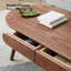 Table basse en bois massif avec tiroirs - Table basse centrale / d'appoint (l 120 x P 52 x H 46 cm) - Bureau d'écriture naturel, assemblage facile | Idée de cadeau