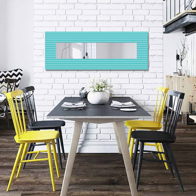 Élégant miroir décoratif avec cadre en bois, 15,7 x 47,2 pouces | 100% toile sur panneau de fibres à densité moyenne, épaisseur: 0,12 pouce | Taille réelle du miroir: 7,9 po x 39,4 po | Décoration murale élégante pour le salon, la chambre à coucher et le vestibule