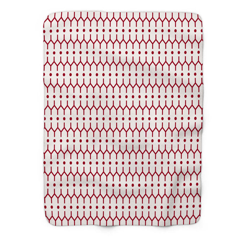Cercles rouges - couverture sherpa de qualité supérieure 1 pièce, L 50 po x L 60 po