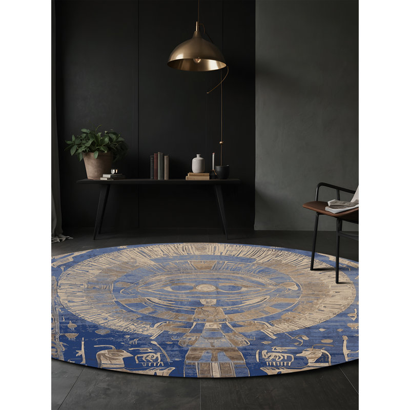 Tapis rose soyeux et moelleux, Rond 3 pi