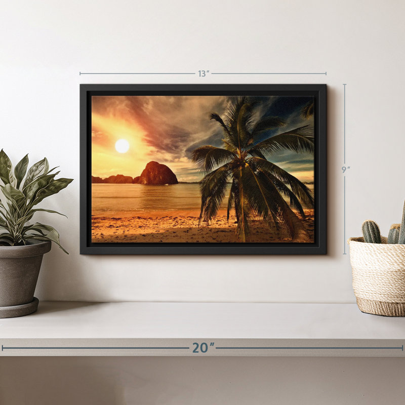 «Hot Beach Sunset Wall Art», H 13 po x l 9 po