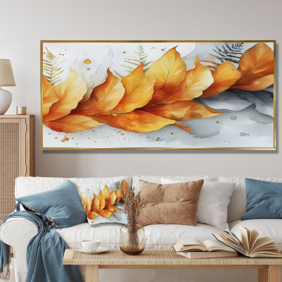 Velours orange fougères dansant de la tranquillité I - impression sur toile florale