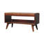Banc en bois massif de châtaignier avec coussin d'assise en cuir