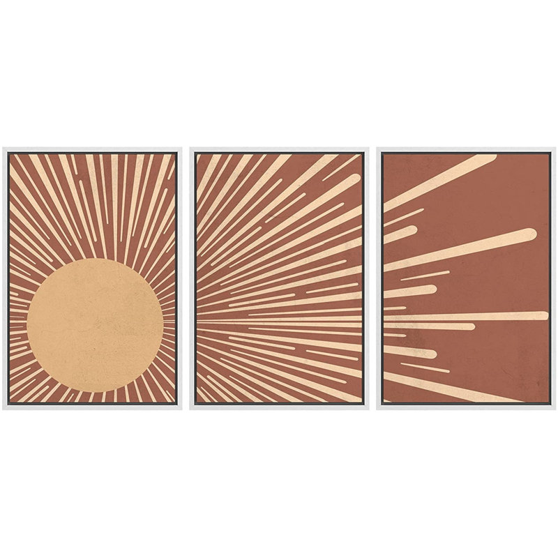 3 pièces, cadre flottant, impression sur toile, Blanc, H 24 po x l 48 po x P 1,5 po