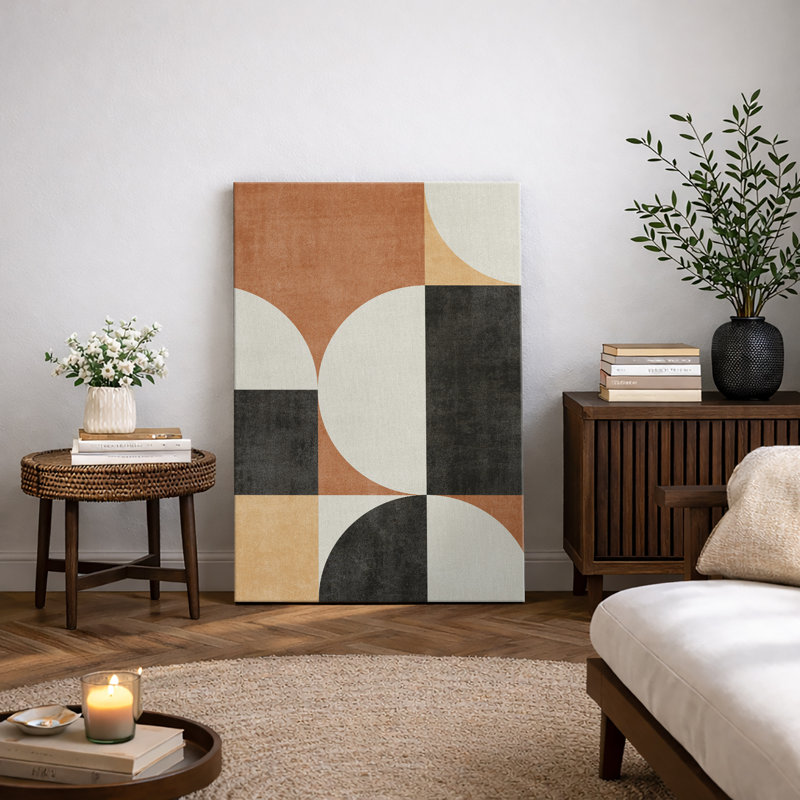 Style Mid-Century des années 1960, collage de style Mid-Century abstrait géométrique minimaliste, formes d'art Boho