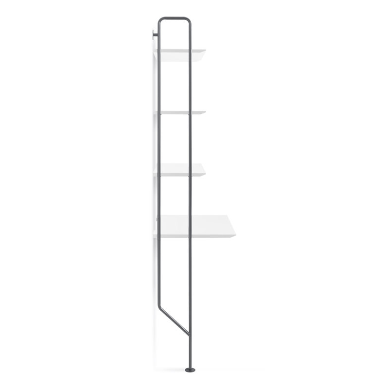 Hitch Metal Base Leaning / Ladder Desk, White, Slate