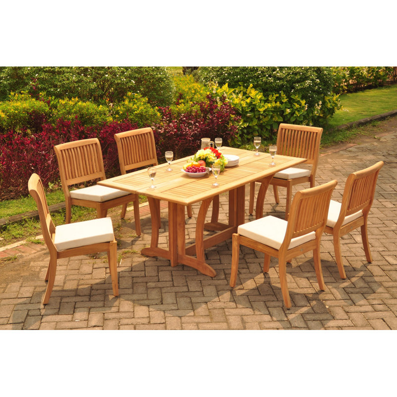 Ensemble repas 7 pièces teck luxueux Mastropietro, 8
